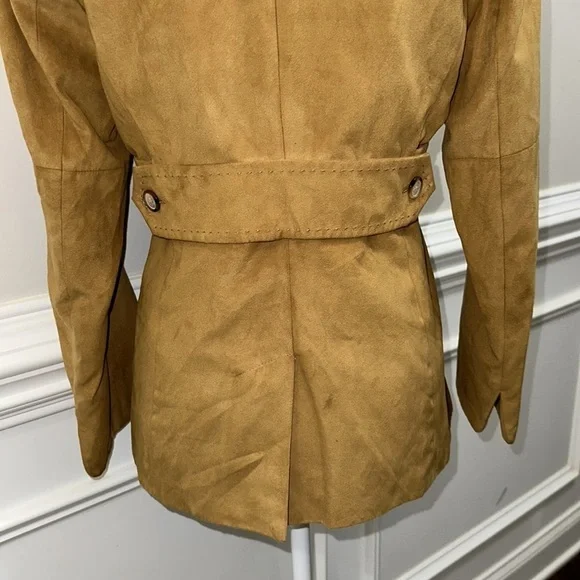 Jones New York Faux Suede Camel Color Button Down Blazer size S - Picture 7 of 10